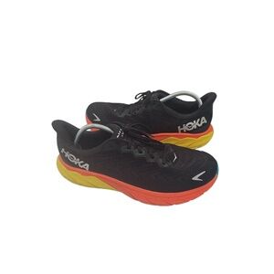 Hoka Arahi 6 Black Red Yellow Sneakers Lace-Up Running Shoe Size 12.5
